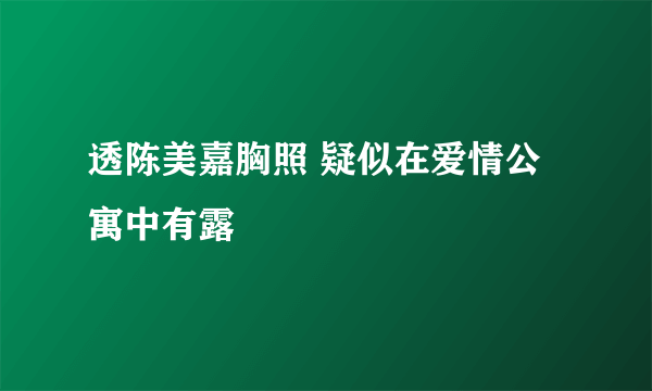 透陈美嘉胸照 疑似在爱情公寓中有露