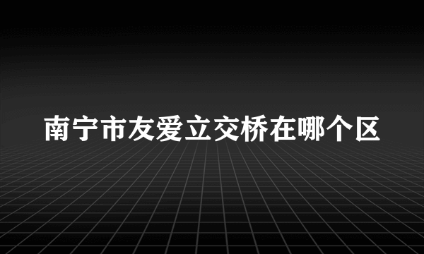 南宁市友爱立交桥在哪个区