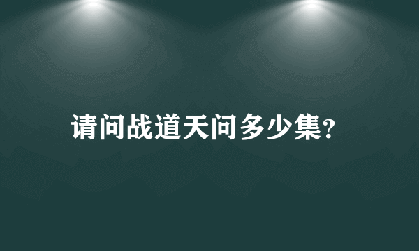 请问战道天问多少集？