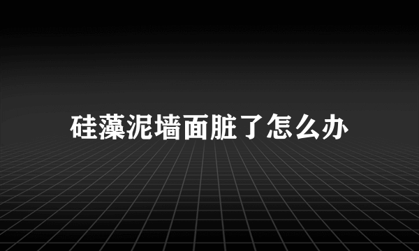 硅藻泥墙面脏了怎么办