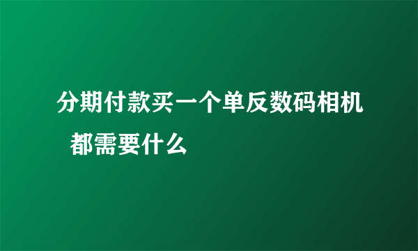 分期付款买一个单反数码相机  都需要什么