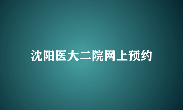 沈阳医大二院网上预约