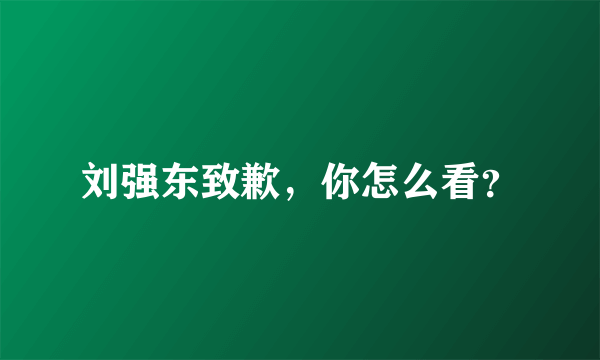 刘强东致歉，你怎么看？