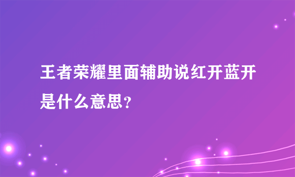 王者荣耀里面辅助说红开蓝开是什么意思？