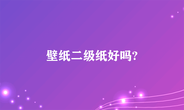 壁纸二级纸好吗?