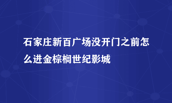 石家庄新百广场没开门之前怎么进金棕榈世纪影城