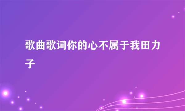 歌曲歌词你的心不属于我田力子