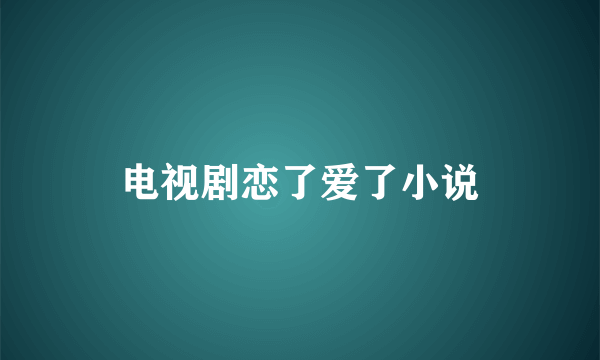 电视剧恋了爱了小说