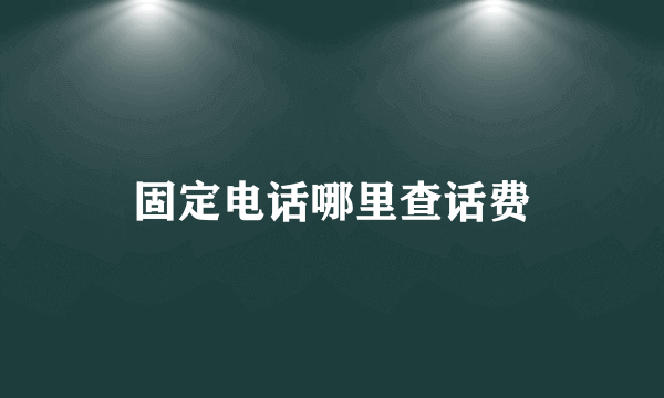 固定电话哪里查话费