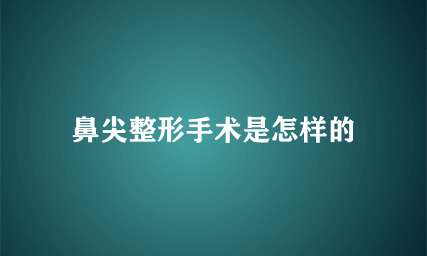 鼻尖整形手术是怎样的