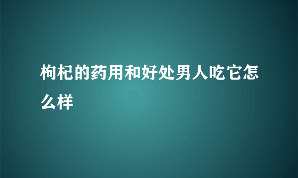 枸杞的药用和好处男人吃它怎么样