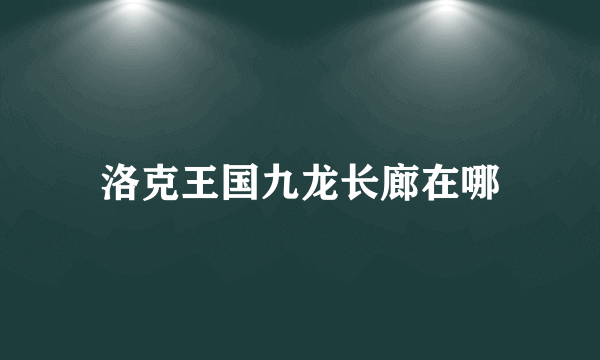 洛克王国九龙长廊在哪