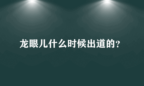 龙眼儿什么时候出道的？