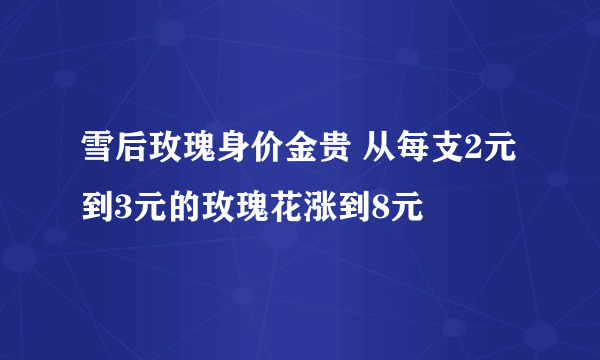 雪后玫瑰身价金贵 从每支2元到3元的玫瑰花涨到8元