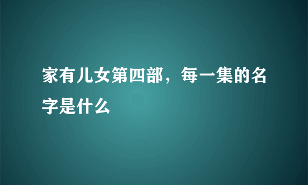 家有儿女第四部，每一集的名字是什么