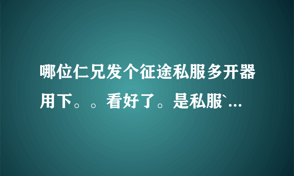 哪位仁兄发个征途私服多开器用下。。看好了。是私服``````````````