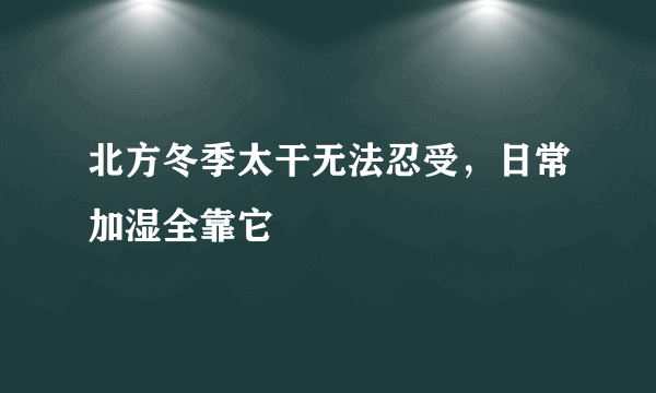 北方冬季太干无法忍受，日常加湿全靠它