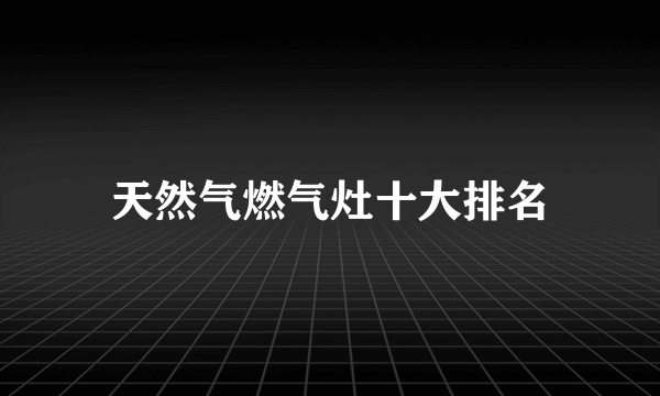 天然气燃气灶十大排名