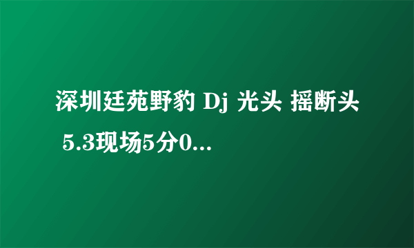 深圳廷苑野豹 Dj 光头 摇断头 5.3现场5分04秒时的歌叫什么