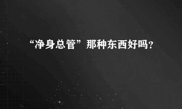 “净身总管”那种东西好吗？