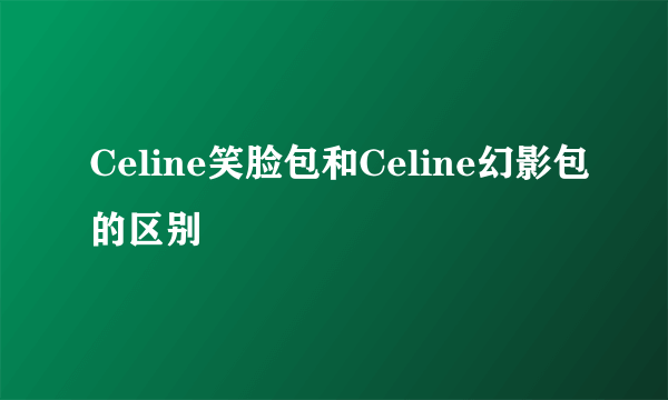 Celine笑脸包和Celine幻影包的区别