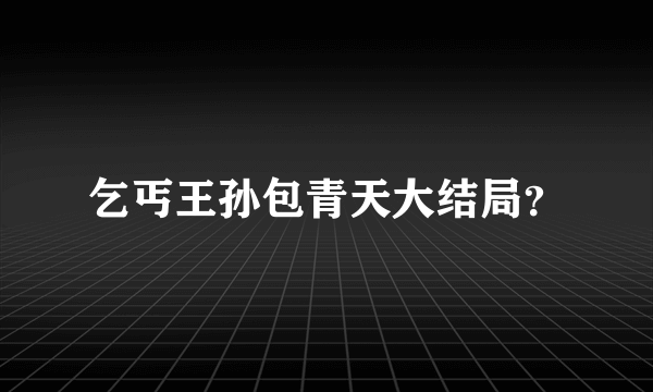 乞丐王孙包青天大结局？