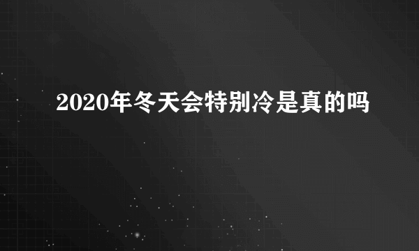 2020年冬天会特别冷是真的吗