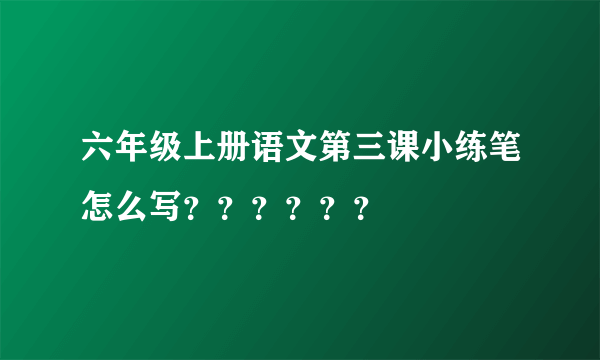 六年级上册语文第三课小练笔怎么写？？？？？？