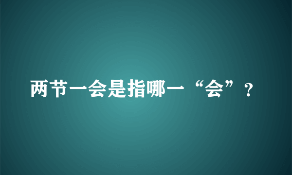 两节一会是指哪一“会”？