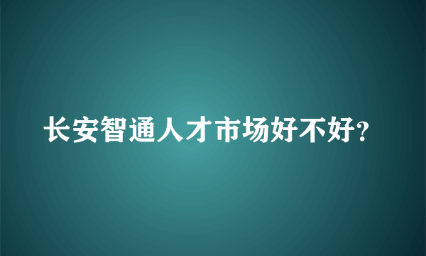 长安智通人才市场好不好？