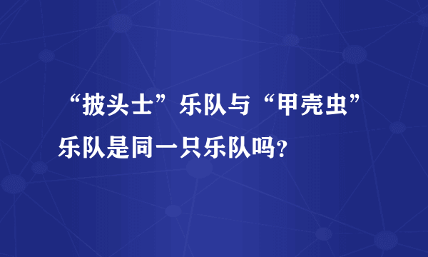 “披头士”乐队与“甲壳虫”乐队是同一只乐队吗？