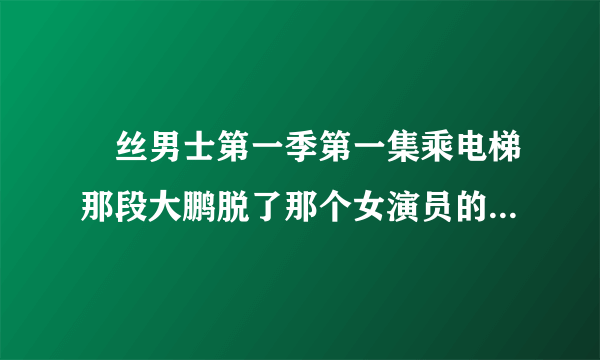 屌丝男士第一季第一集乘电梯那段大鹏脱了那个女演员的乳罩的女的叫什么名字