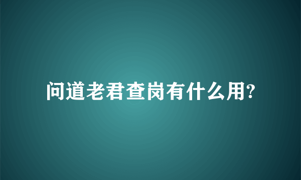 问道老君查岗有什么用?