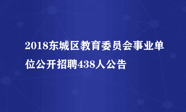 2018东城区教育委员会事业单位公开招聘438人公告