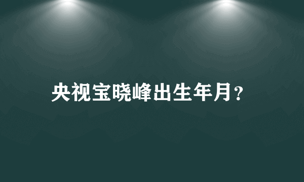 央视宝晓峰出生年月？