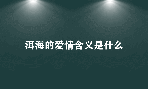 洱海的爱情含义是什么