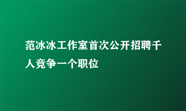 范冰冰工作室首次公开招聘千人竞争一个职位