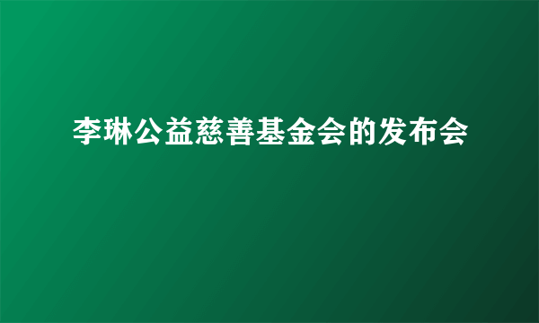 李琳公益慈善基金会的发布会