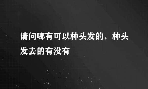 请问哪有可以种头发的，种头发去的有没有