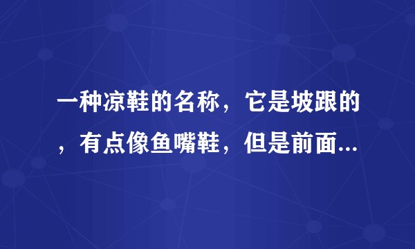 一种凉鞋的名称，它是坡跟的，有点像鱼嘴鞋，但是前面没有鱼嘴。就像拖鞋一样，露脚后跟。