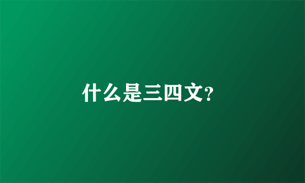 什么是三四文？