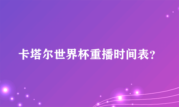 卡塔尔世界杯重播时间表？