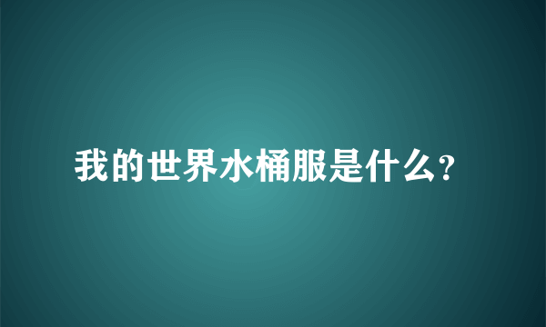 我的世界水桶服是什么？