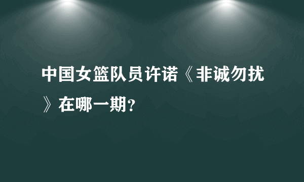 中国女篮队员许诺《非诚勿扰》在哪一期？