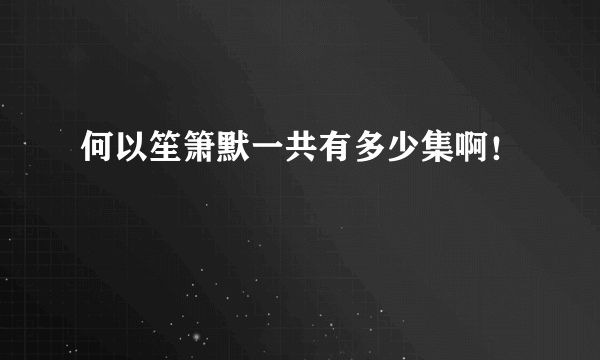 何以笙箫默一共有多少集啊！