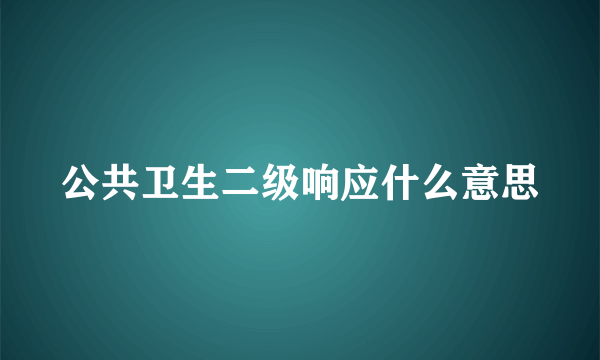 公共卫生二级响应什么意思