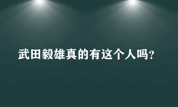 武田毅雄真的有这个人吗？