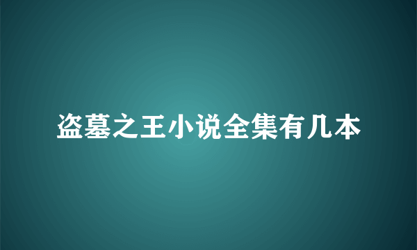 盗墓之王小说全集有几本