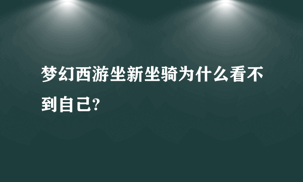 梦幻西游坐新坐骑为什么看不到自己?