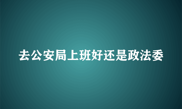 去公安局上班好还是政法委